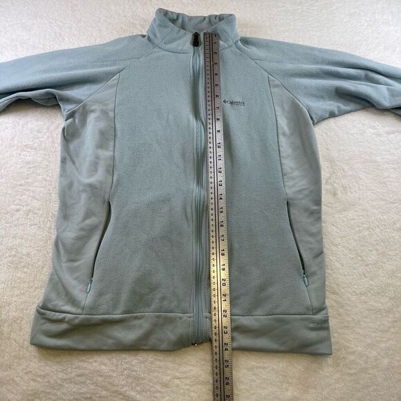 Columbia Jacket Women Large Teal Full Zip Fleece Pullover Hiking Titanium - Picture 9 of 16